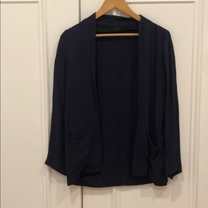 COS Navy Drapey Blazer with Pockets